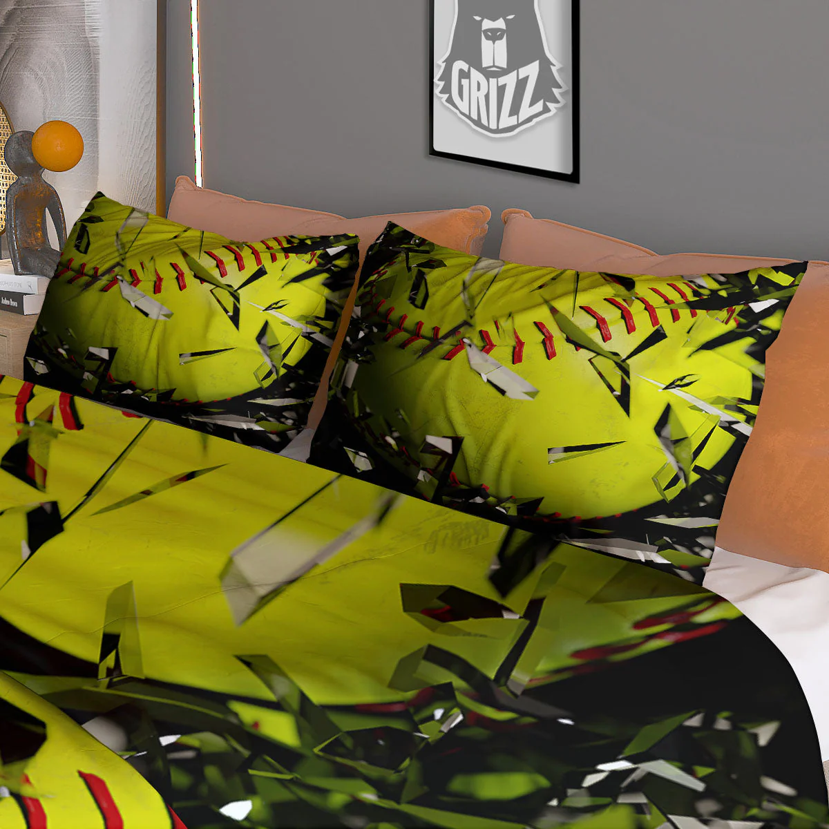 3D Baseballs Print Duvet Cover Bedding Set - Image 3