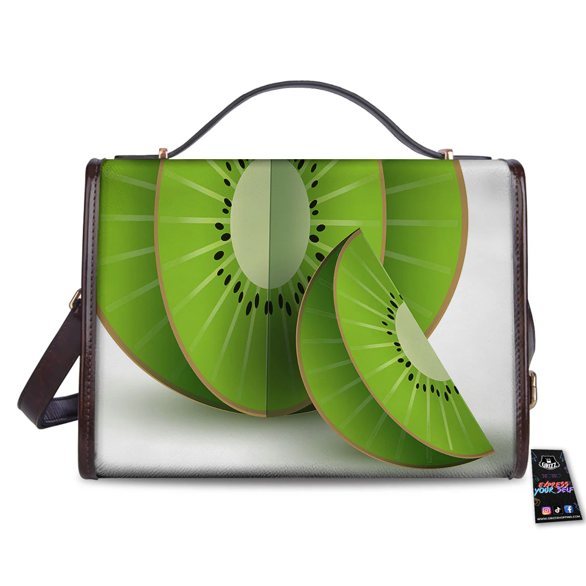 3D Kiwi Print Women's Satchel Bag - Image 2