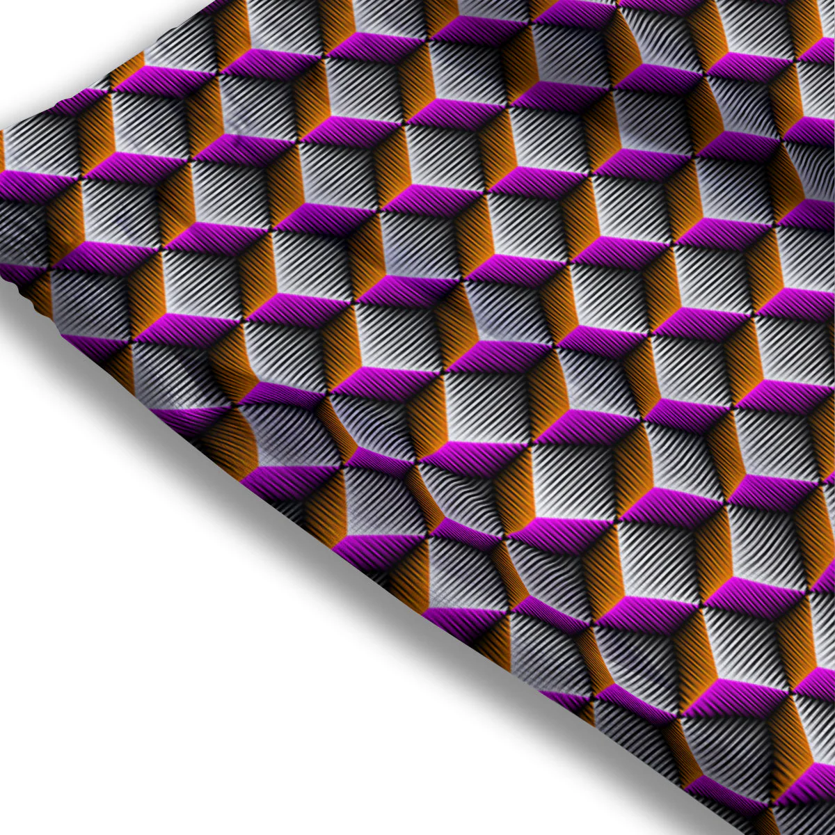 3D Rhombus Print Pattern Mesh Shorts - Image 3
