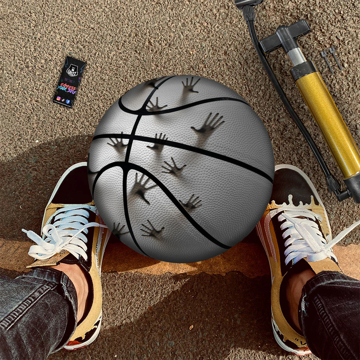 3D Scary Ghost Print Basketball - Image 2