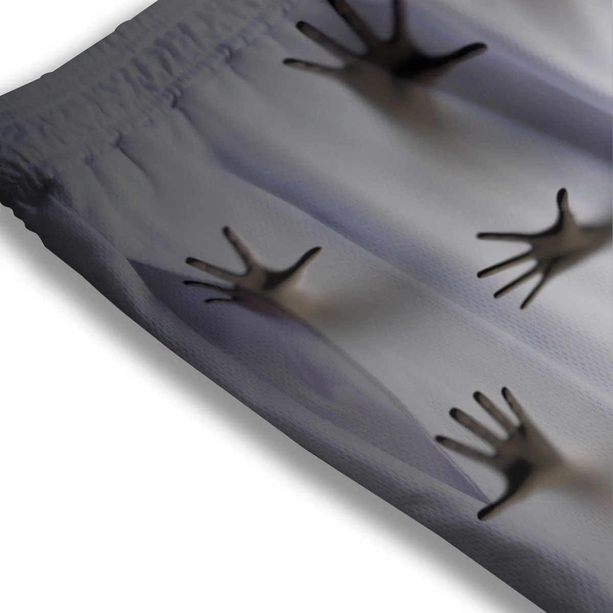 3D Scary Ghost Print Mesh Shorts - Image 3