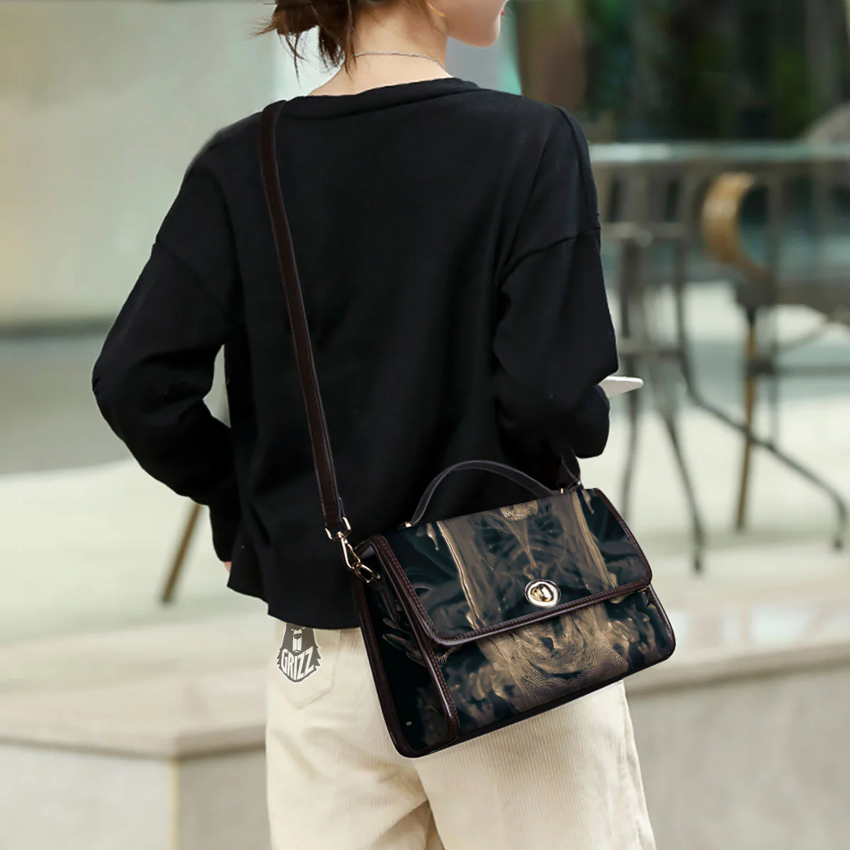 3D Screaming Ghost Horror Print Women's Satchel Bag - Image 3