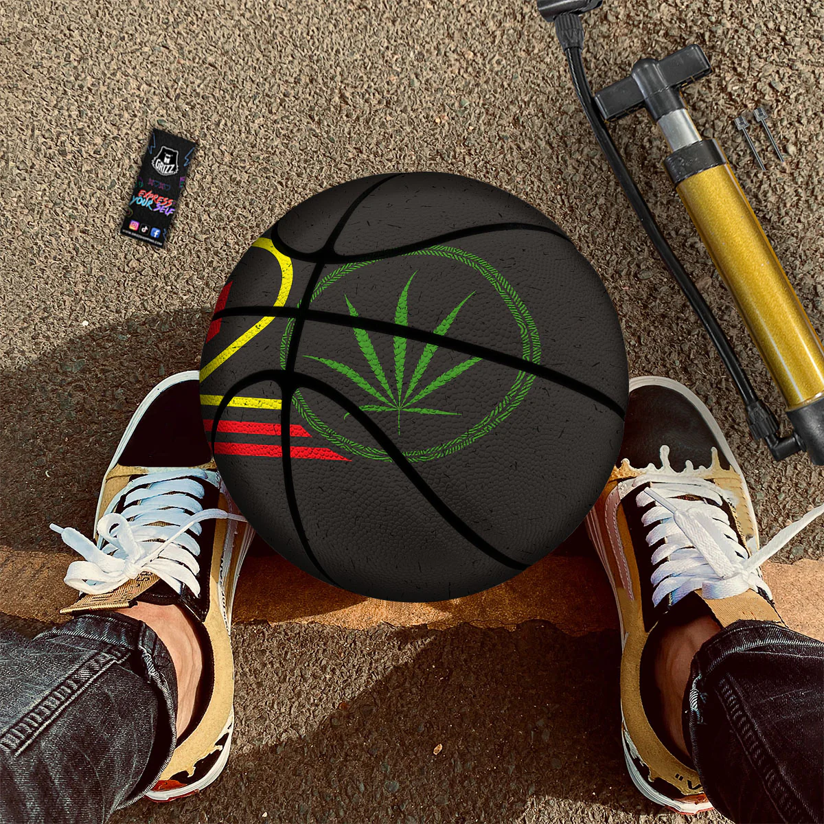 420 Rasta Print Basketball - Image 2