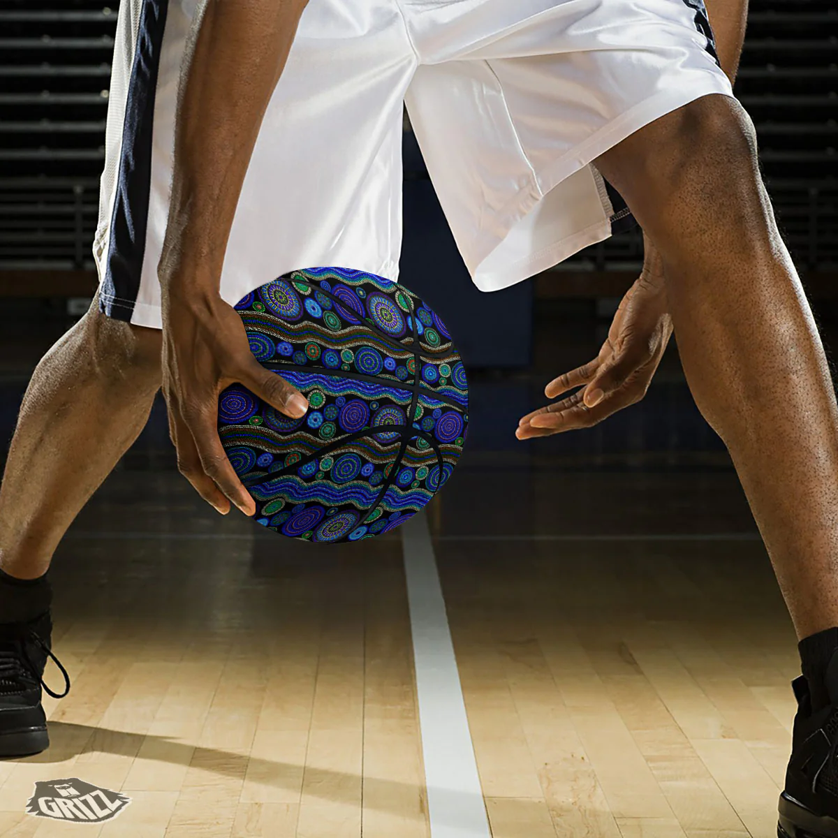 Aboriginal Dot Australian Print Basketball - Image 3