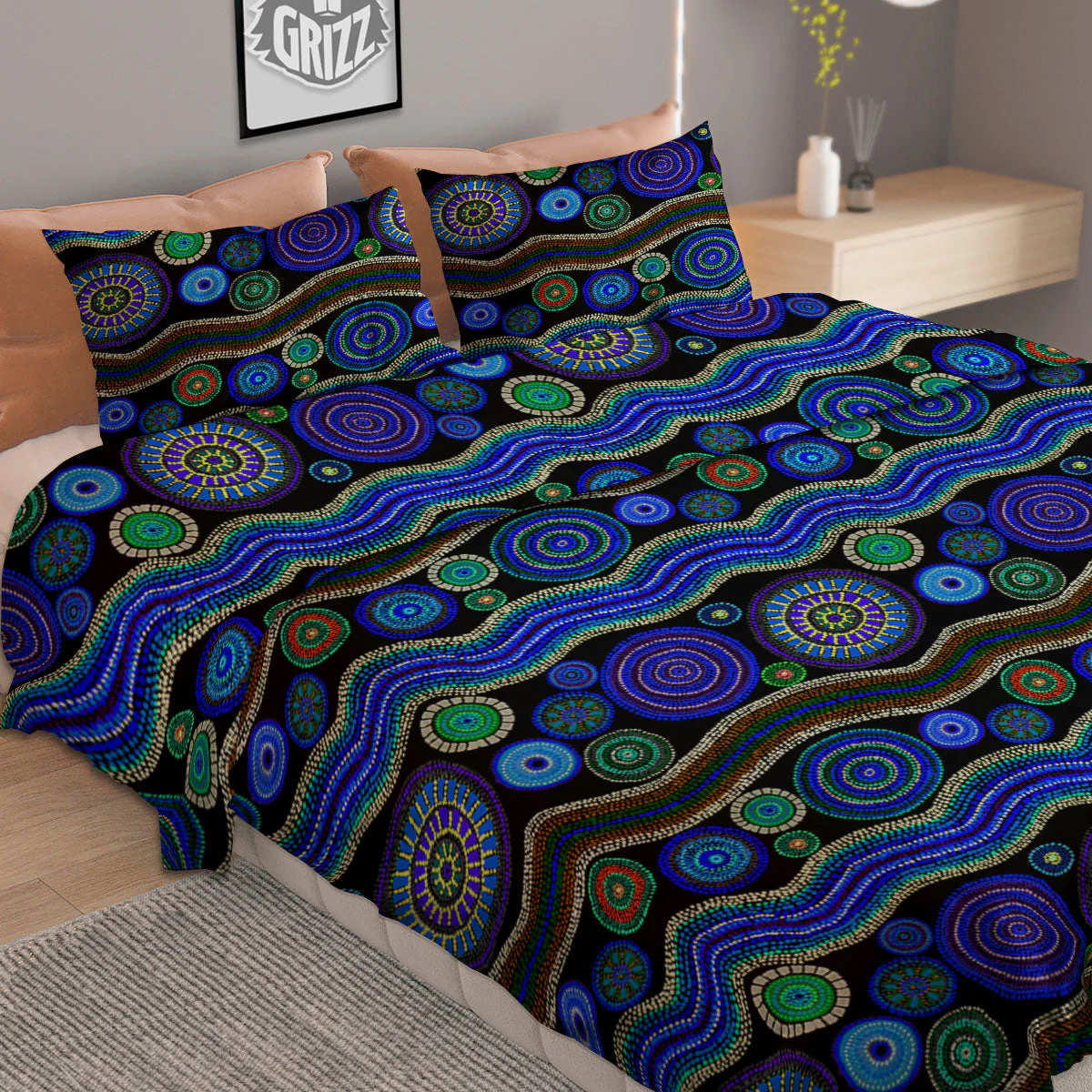 Aboriginal Dot Australian Print Duvet Cover Bedding Set - Image 2