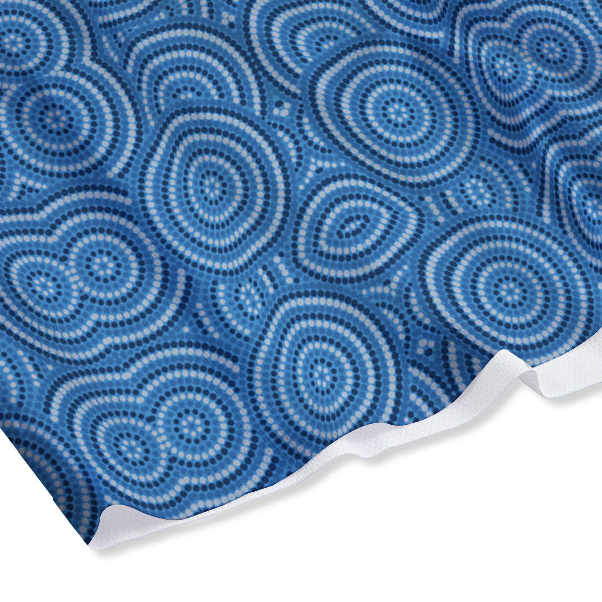 Aboriginal Dot Blue Print Pattern Mesh Shorts - Image 4