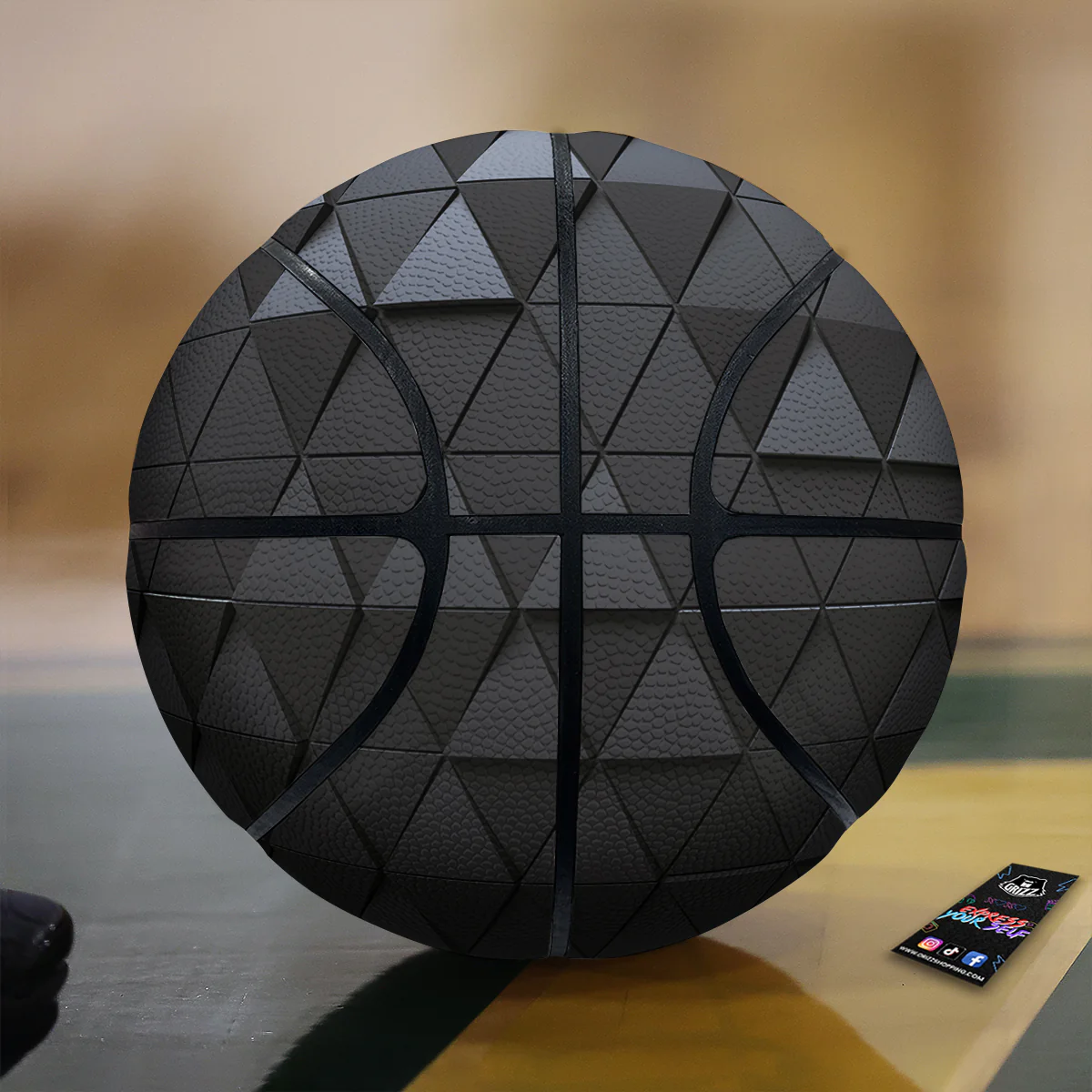 Abstract 3D Geometric Triangle Print Basketball