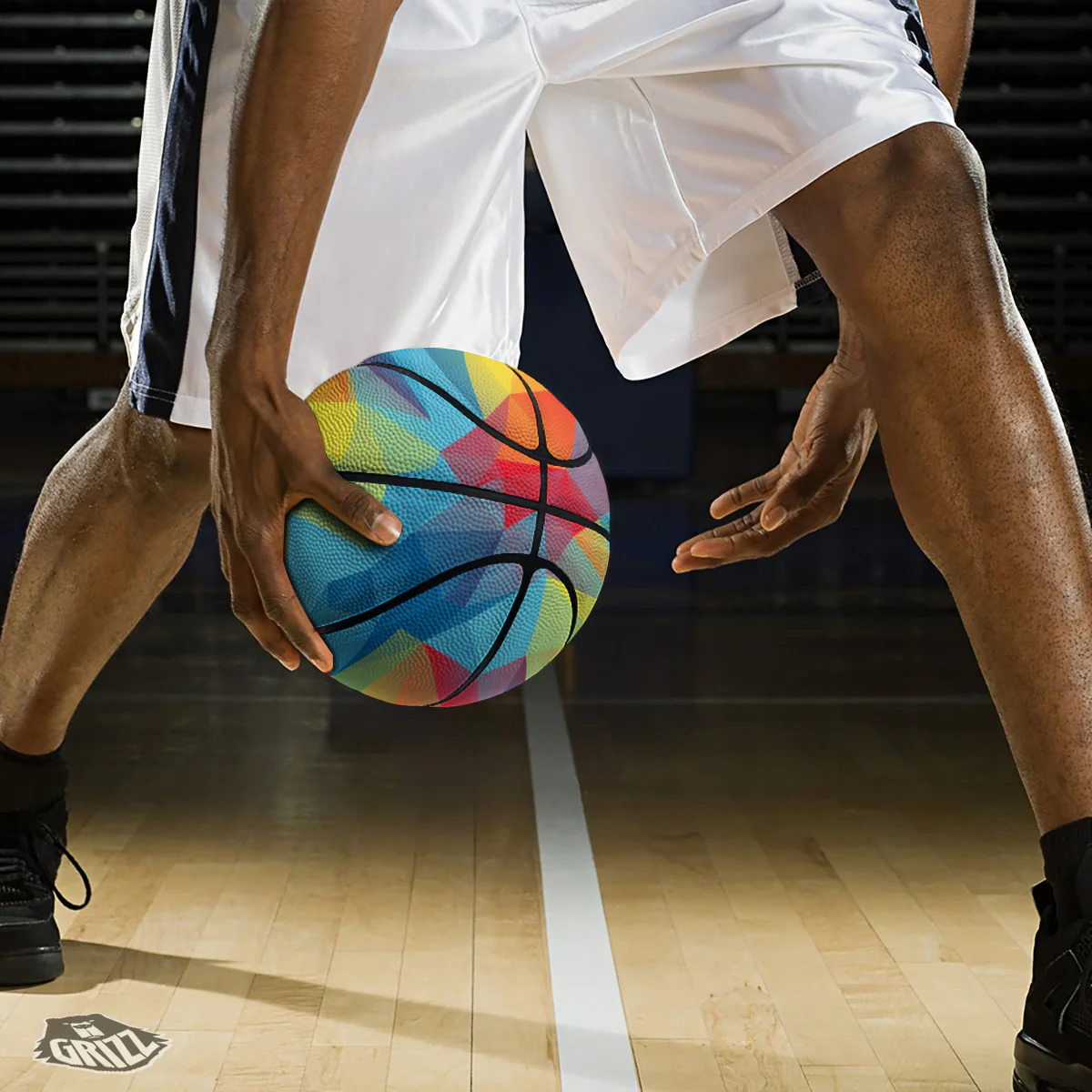 Abstract Colorful Autism Awareness Print Basketball - Image 3