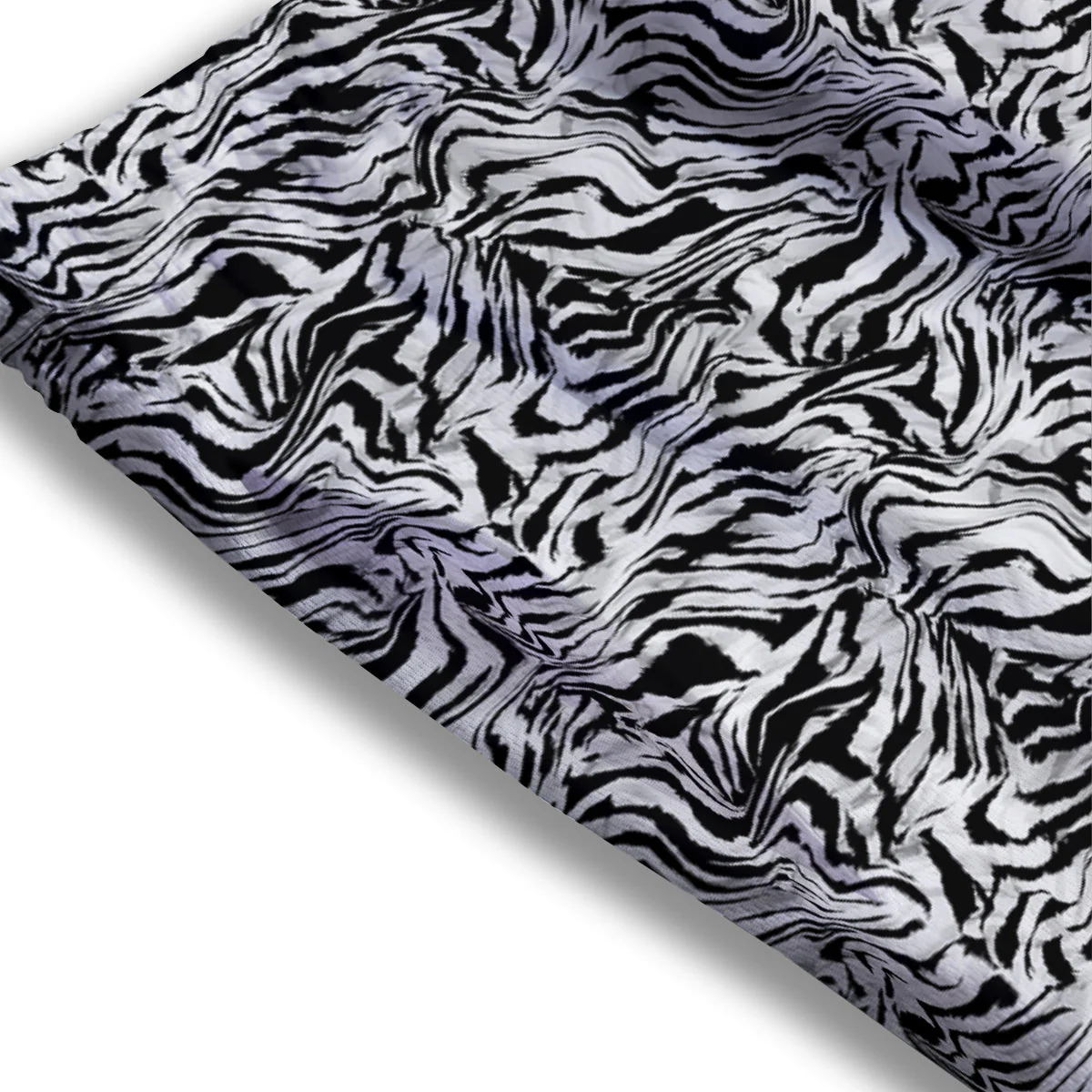 Abstract Liquify Watercolor Zebra Tie Dye Print Mesh Shorts - Image 3