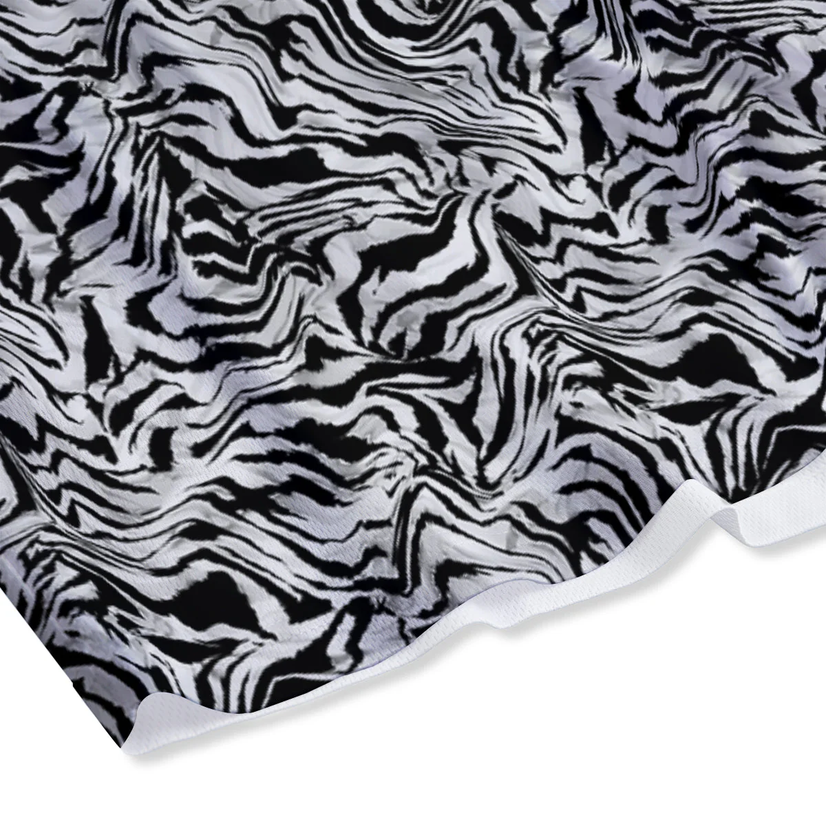 Abstract Liquify Watercolor Zebra Tie Dye Print Mesh Shorts - Image 4