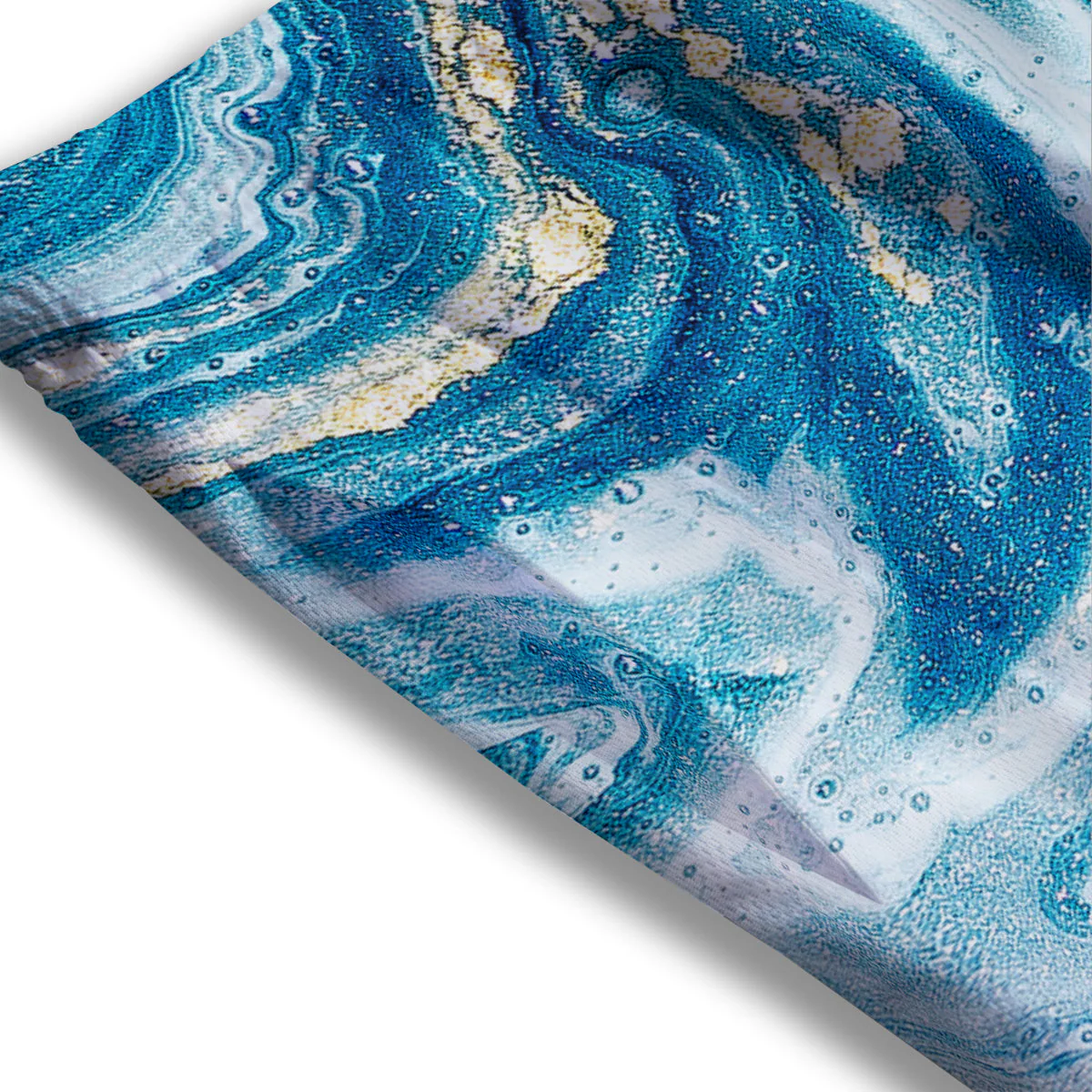 Abstract Ocean Marble Pink Blue Print Mesh Shorts - Image 3