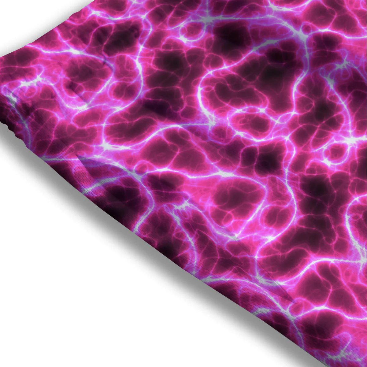 Abstract Pink Electrical Sparks Print Pattern Mesh Shorts - Image 3