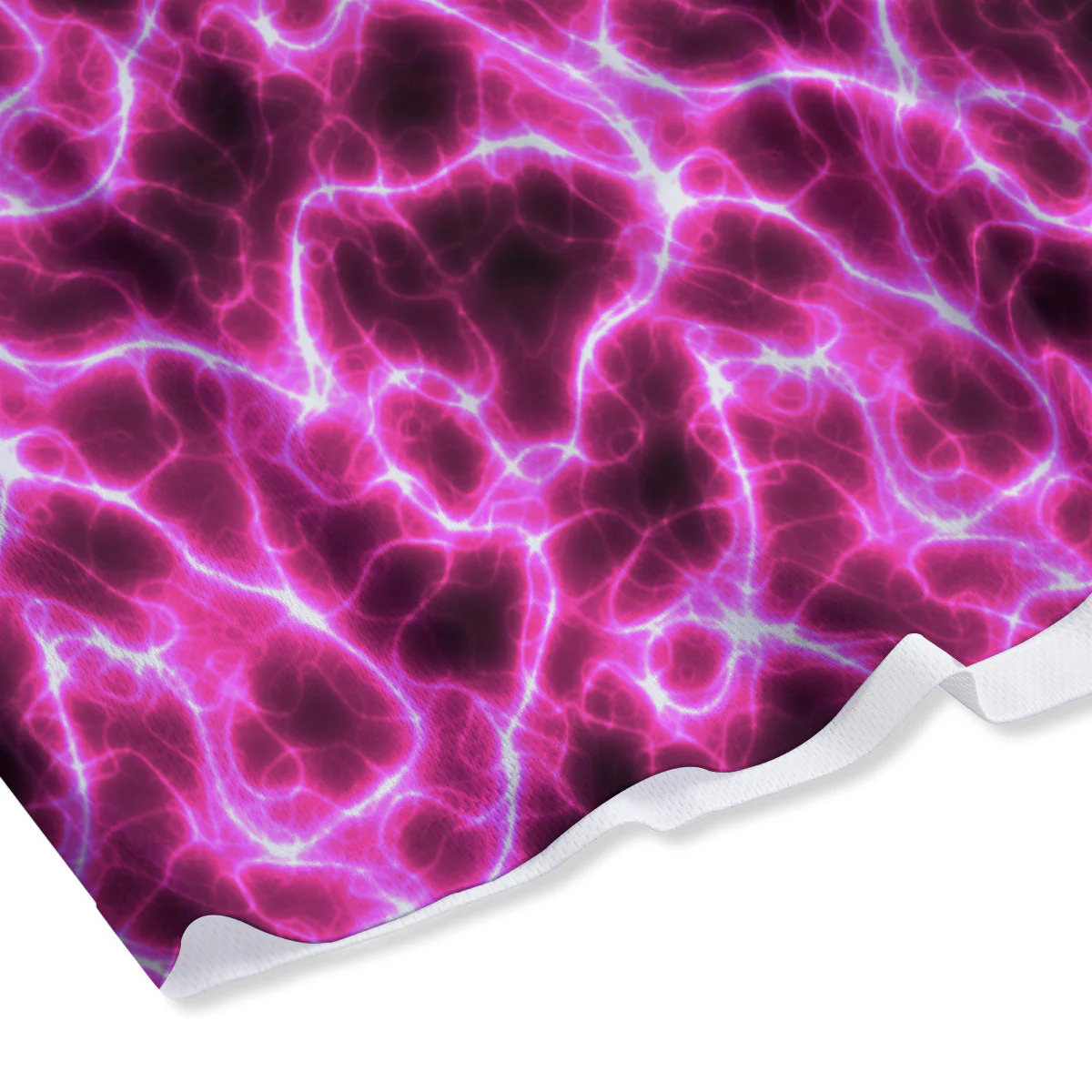 Abstract Pink Electrical Sparks Print Pattern Mesh Shorts - Image 4