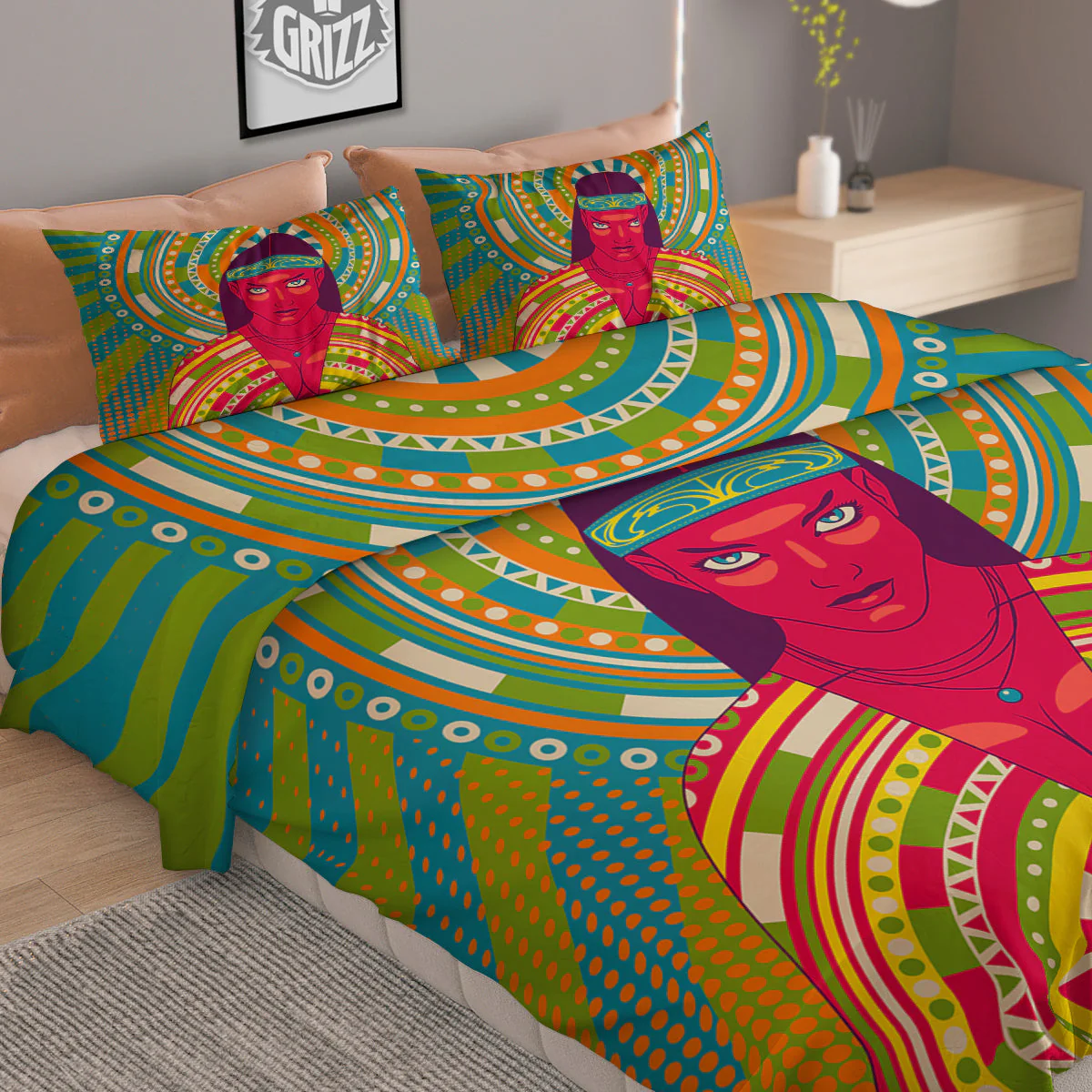 Abstract Psychedelic Women Print Duvet Cover Bedding Set - Image 2