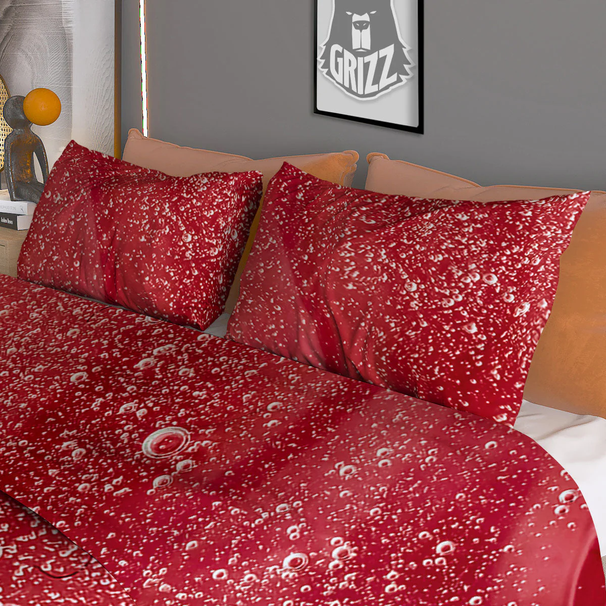 Abstract Red Liquid Duvet Cover Bedding Set - Image 3
