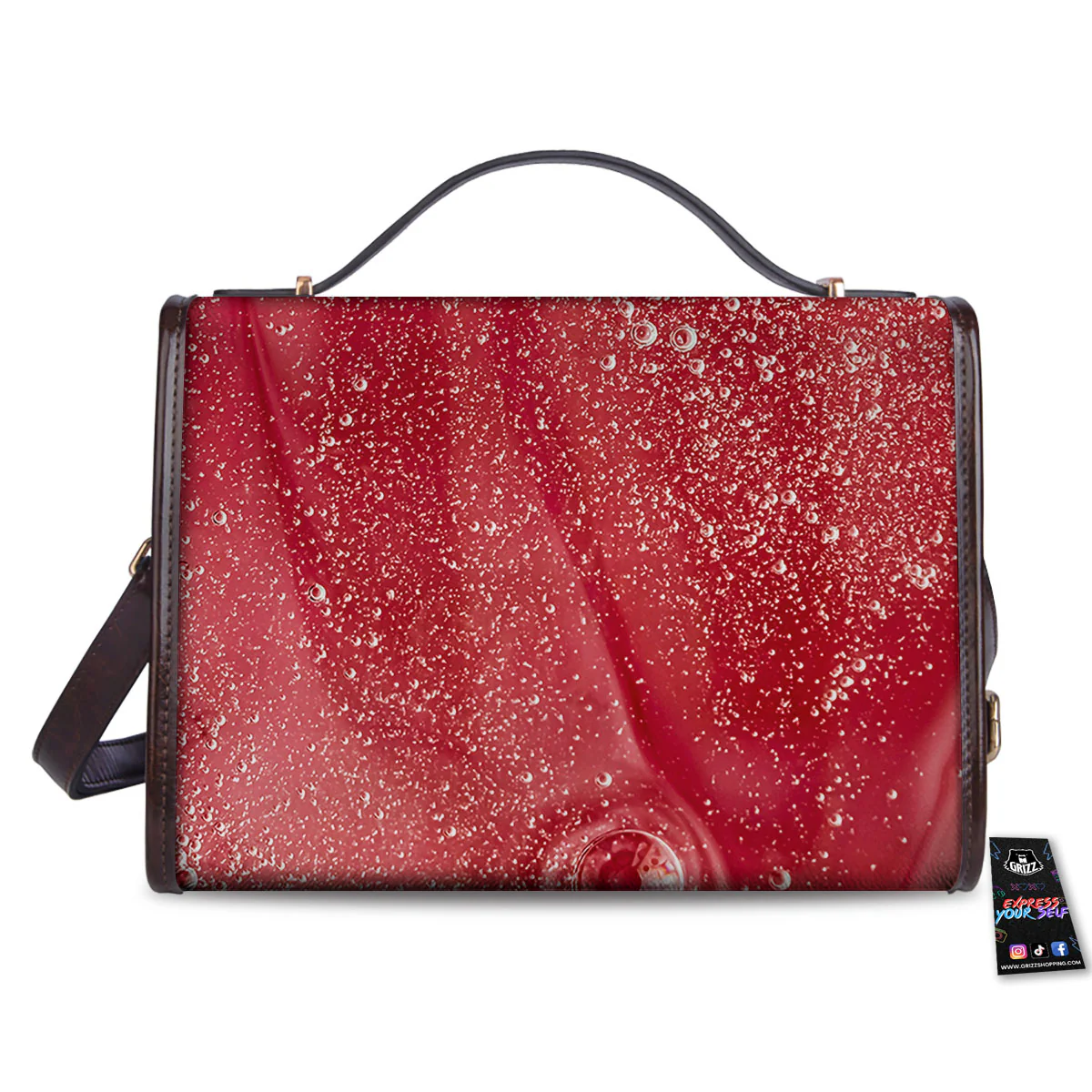 Abstract Red Liquid Women's Satchel Bag - Image 2
