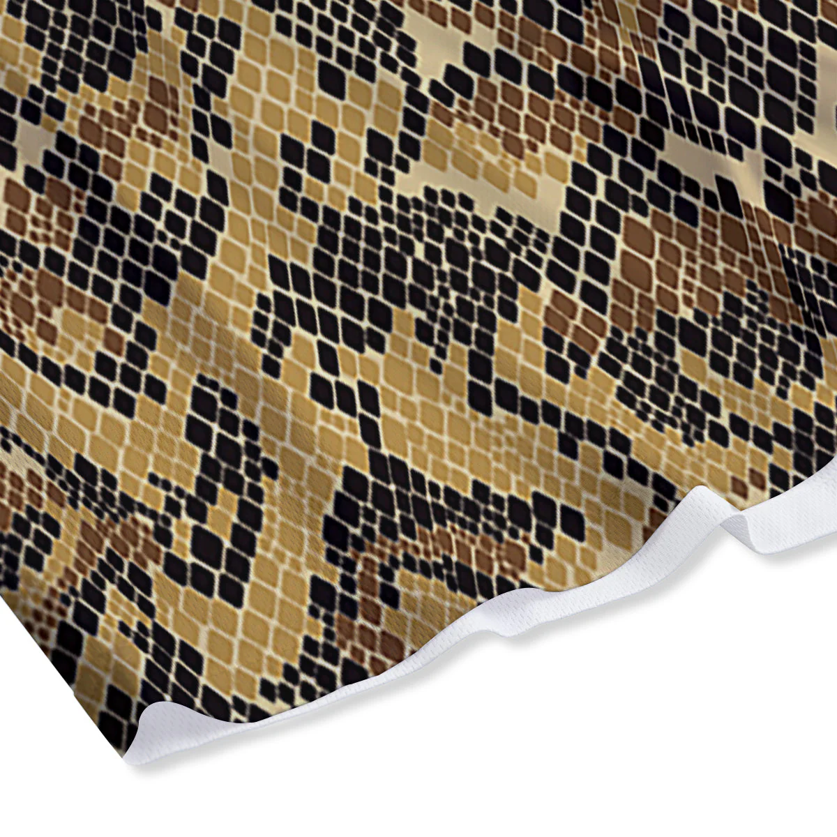Abstract Snake Skin Print Mesh Shorts - Image 4