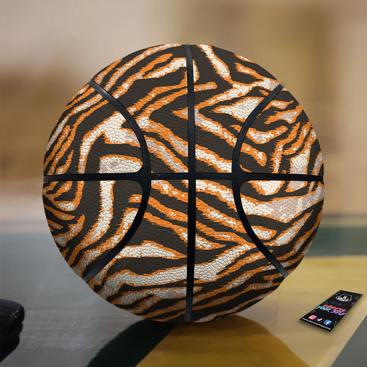 Abstract Tiger Skin Grunge Print Basketball