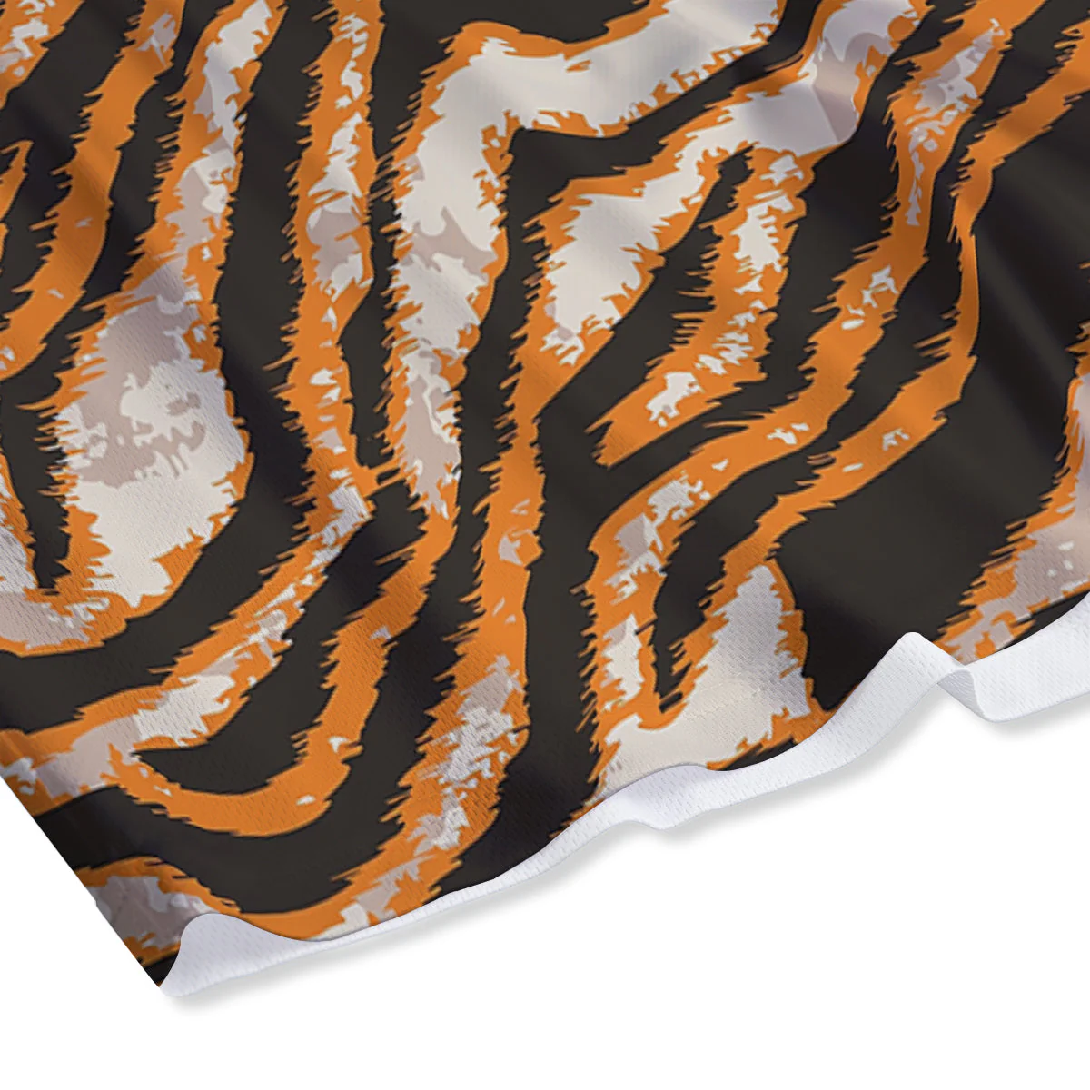 Abstract Tiger Skin Grunge Print Mesh Shorts - Image 4