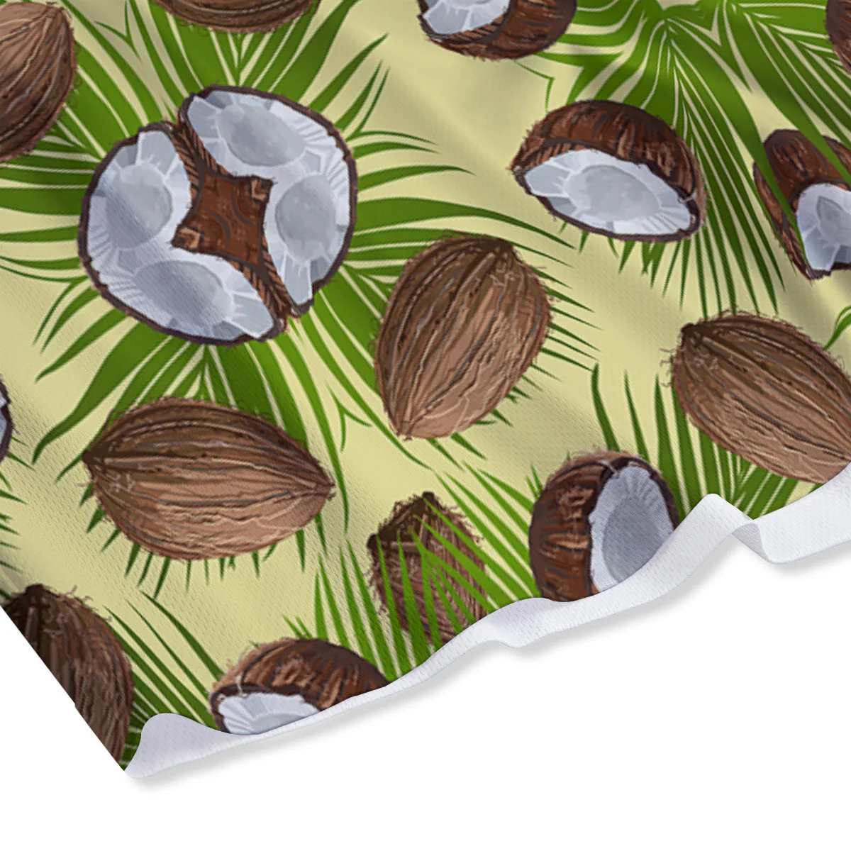 Abstract Tropical Coconut Print Pattern Mesh Shorts - Image 4