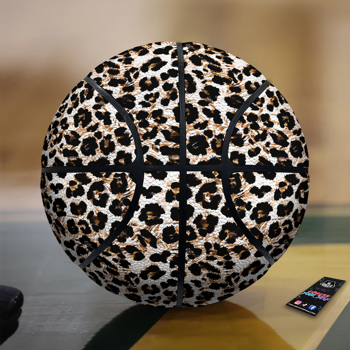 Abstract Watercolor Leopard Print Pattern Basketball