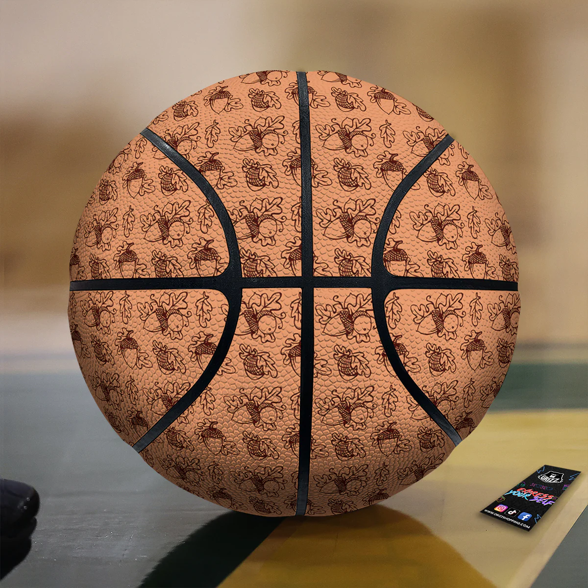 Acorn Drawing Print Pattern Basketball