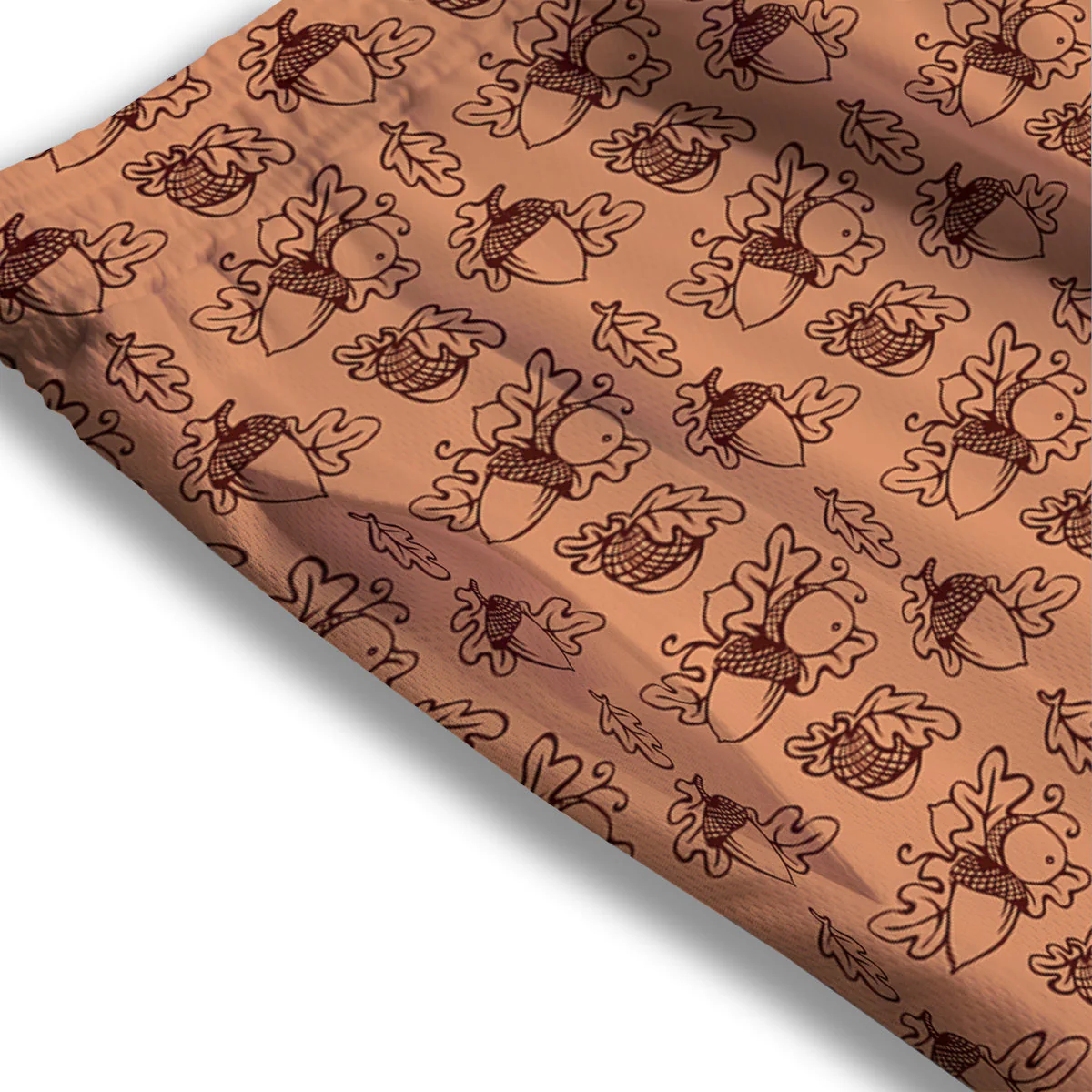 Acorn Drawing Print Pattern Mesh Shorts - Image 3