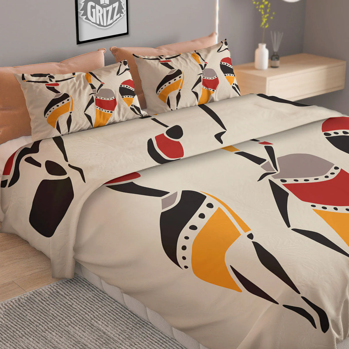 African Ethnic Girl Print Duvet Cover Bedding Set - Image 2