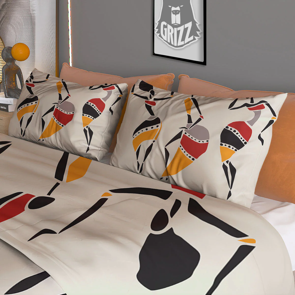 African Ethnic Girl Print Duvet Cover Bedding Set - Image 3