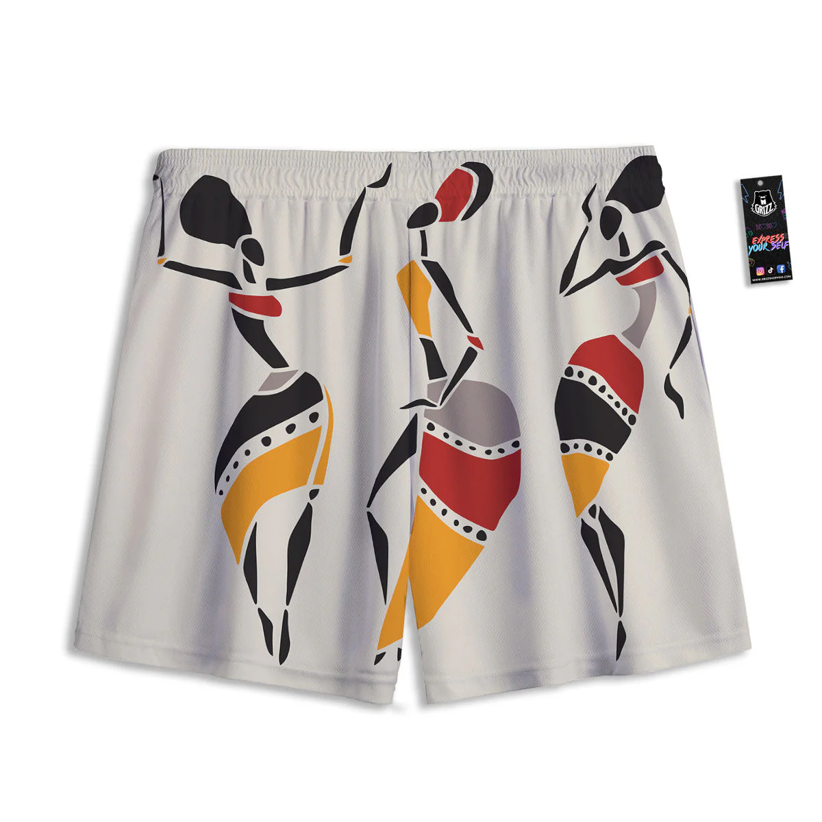 African Ethnic Girl Print Mesh Shorts - Image 2