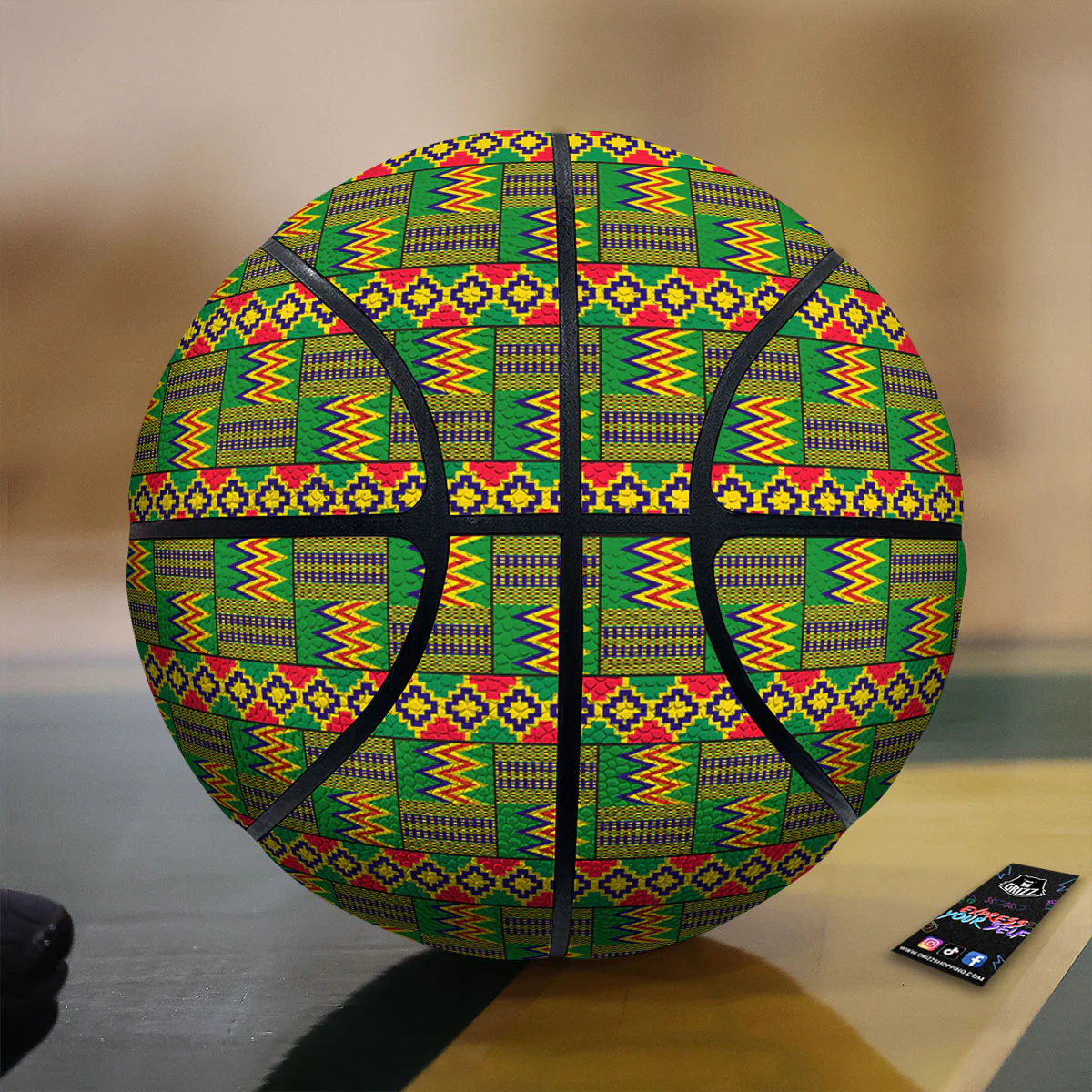 African Kente Print Pattern Basketball