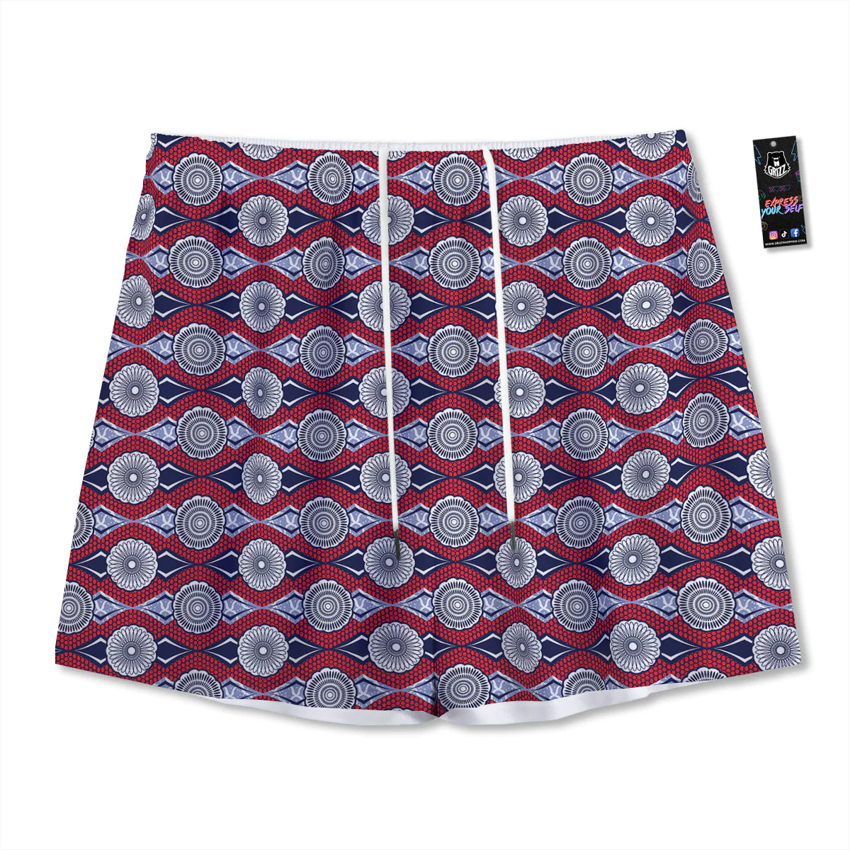 African Kitenge Print Mesh Shorts