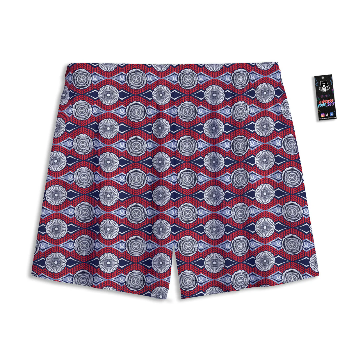 African Kitenge Print Mesh Shorts - Image 2