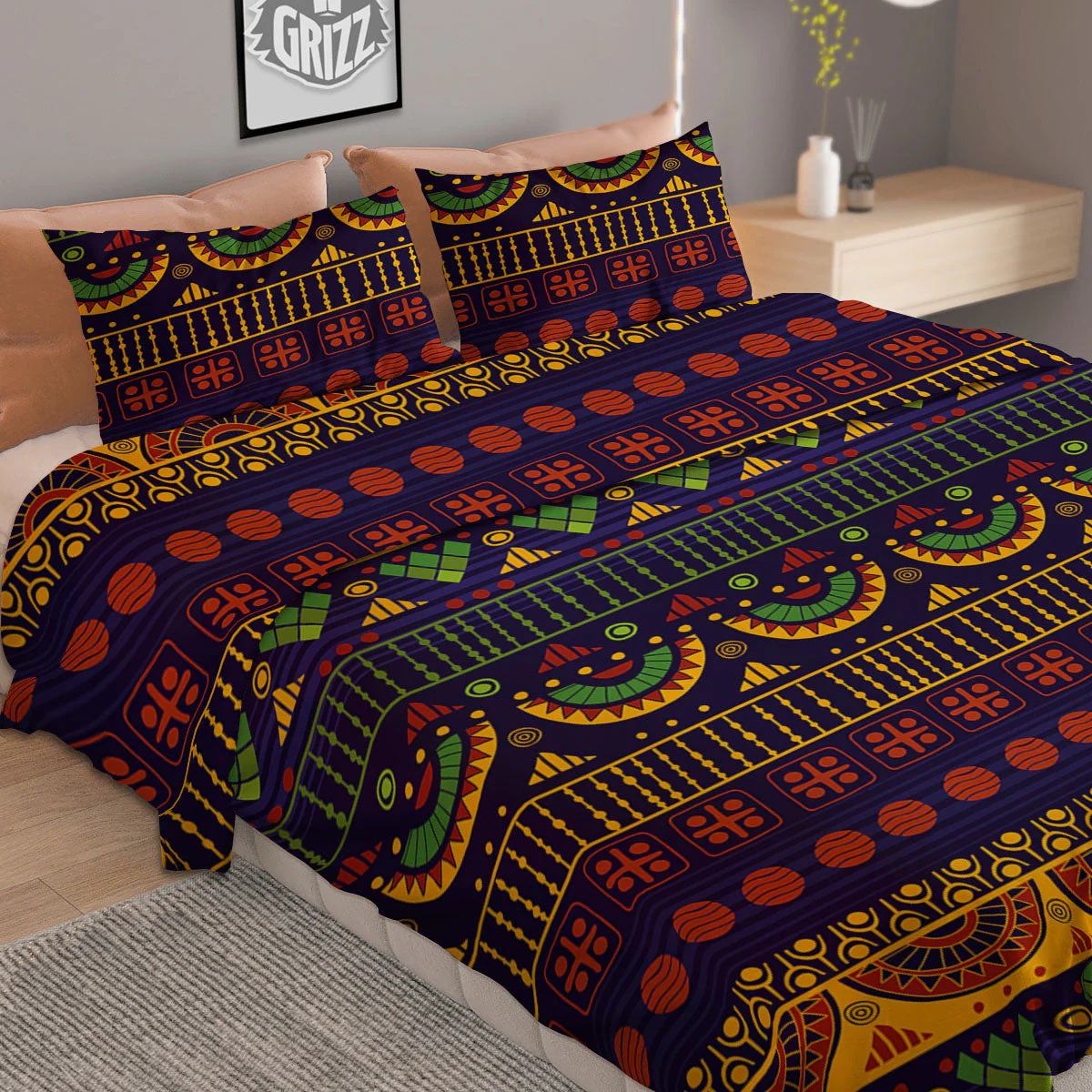 African Tribal Native Print Pattern Duvet Cover Bedding Set - Image 2
