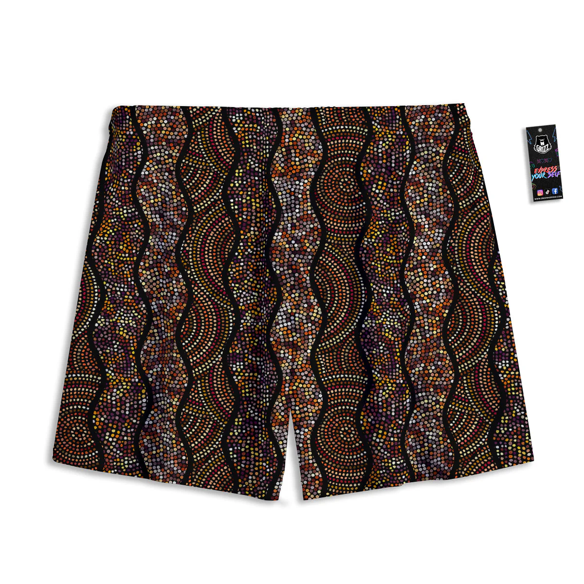 Afro African Dot Print Pattern Mesh Shorts - Image 2