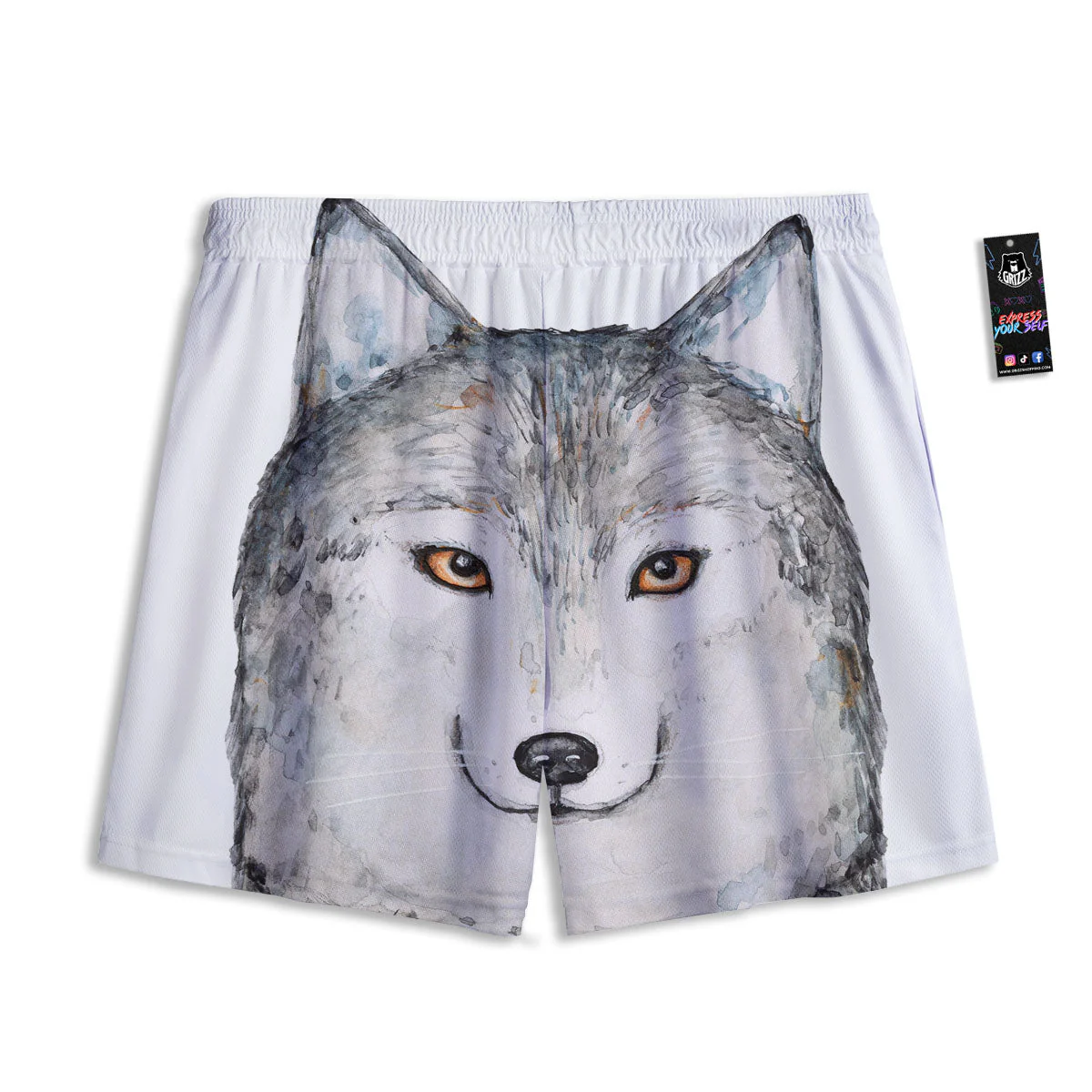 Alaskan Malamute Hand Drawn Print Mesh Shorts - Image 2