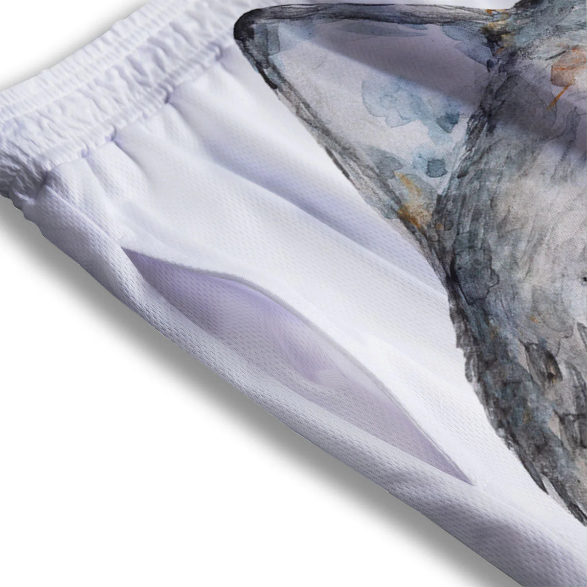 Alaskan Malamute Hand Drawn Print Mesh Shorts - Image 3