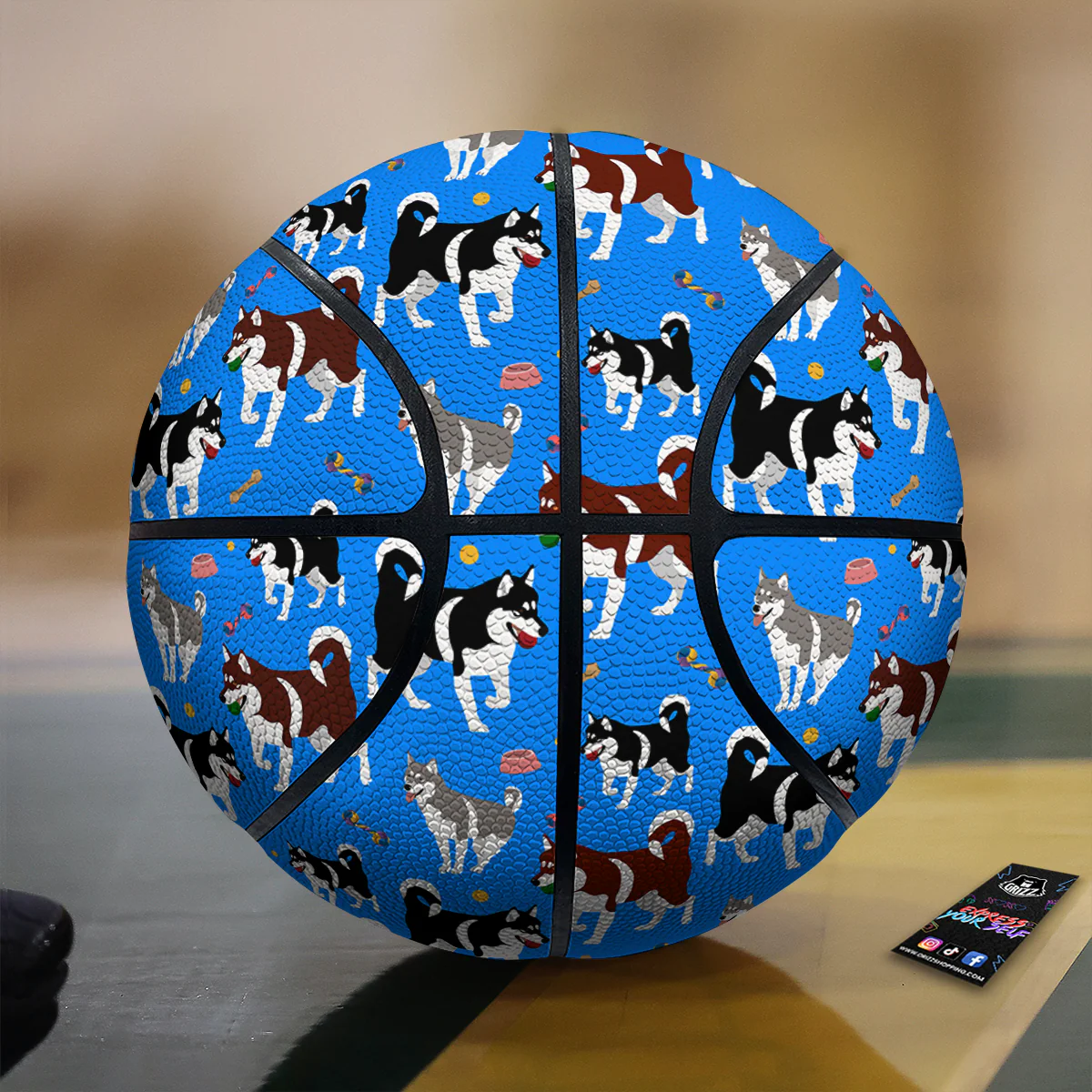 Alaskan Malamute Print Pattern Basketball