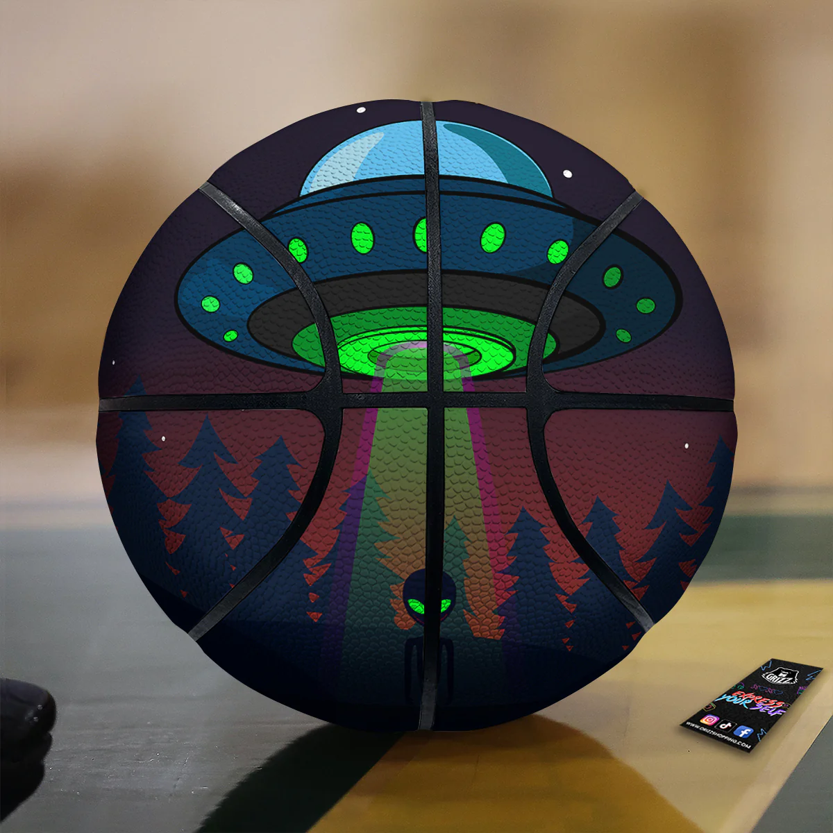 Alien Invasion On Earth Print Basketball