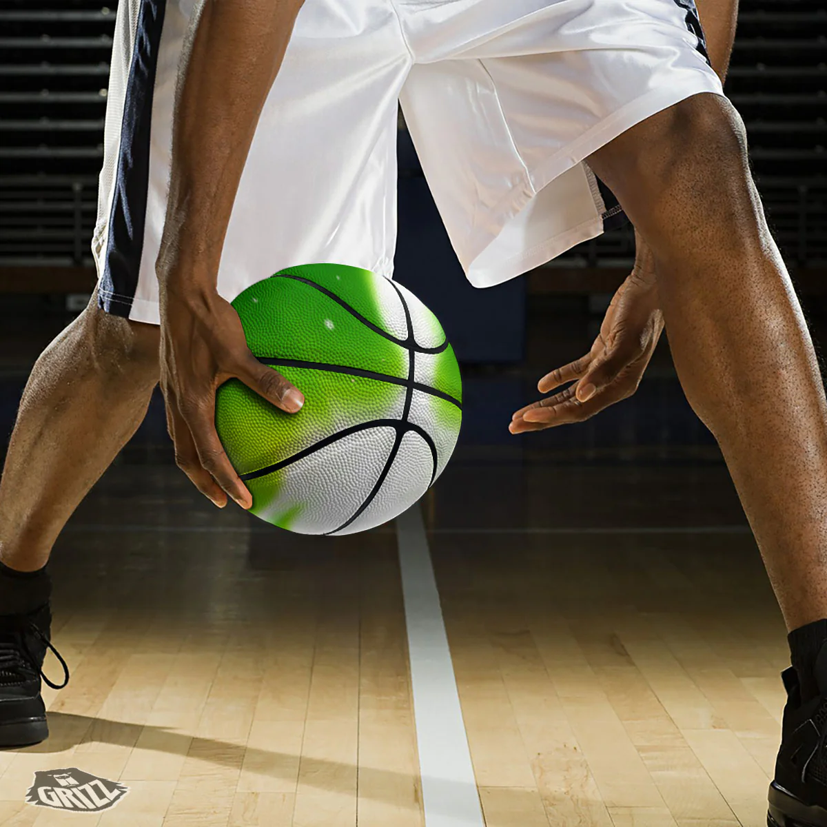Alien Light Green Print Basketball - Image 3