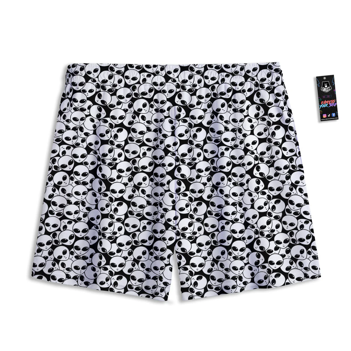 Alien White And Black Print Mesh Shorts - Image 2