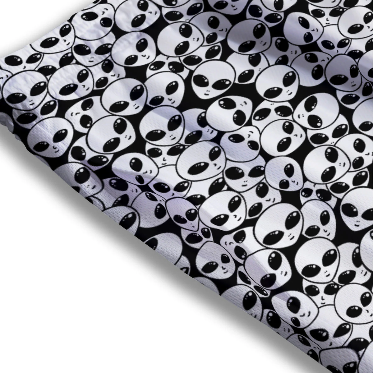 Alien White And Black Print Mesh Shorts - Image 3
