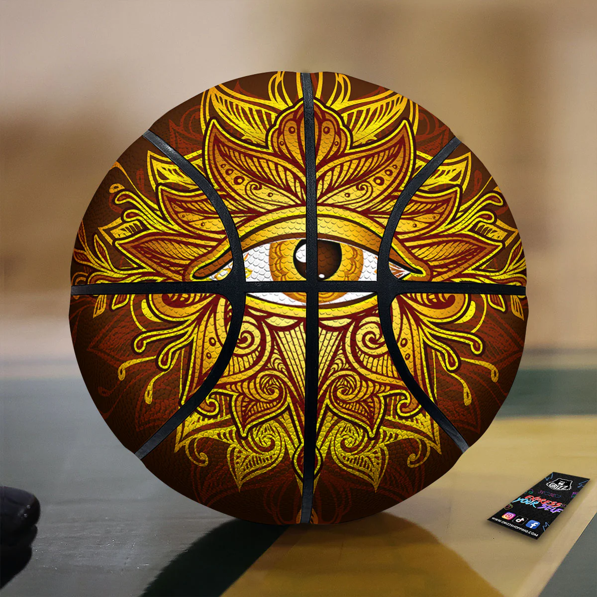 All Seeing Eye Gold Print Basketball