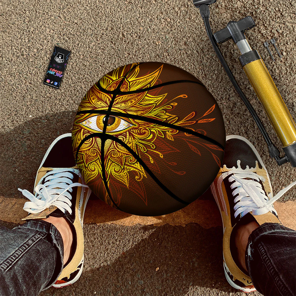 All Seeing Eye Gold Print Basketball - Image 2
