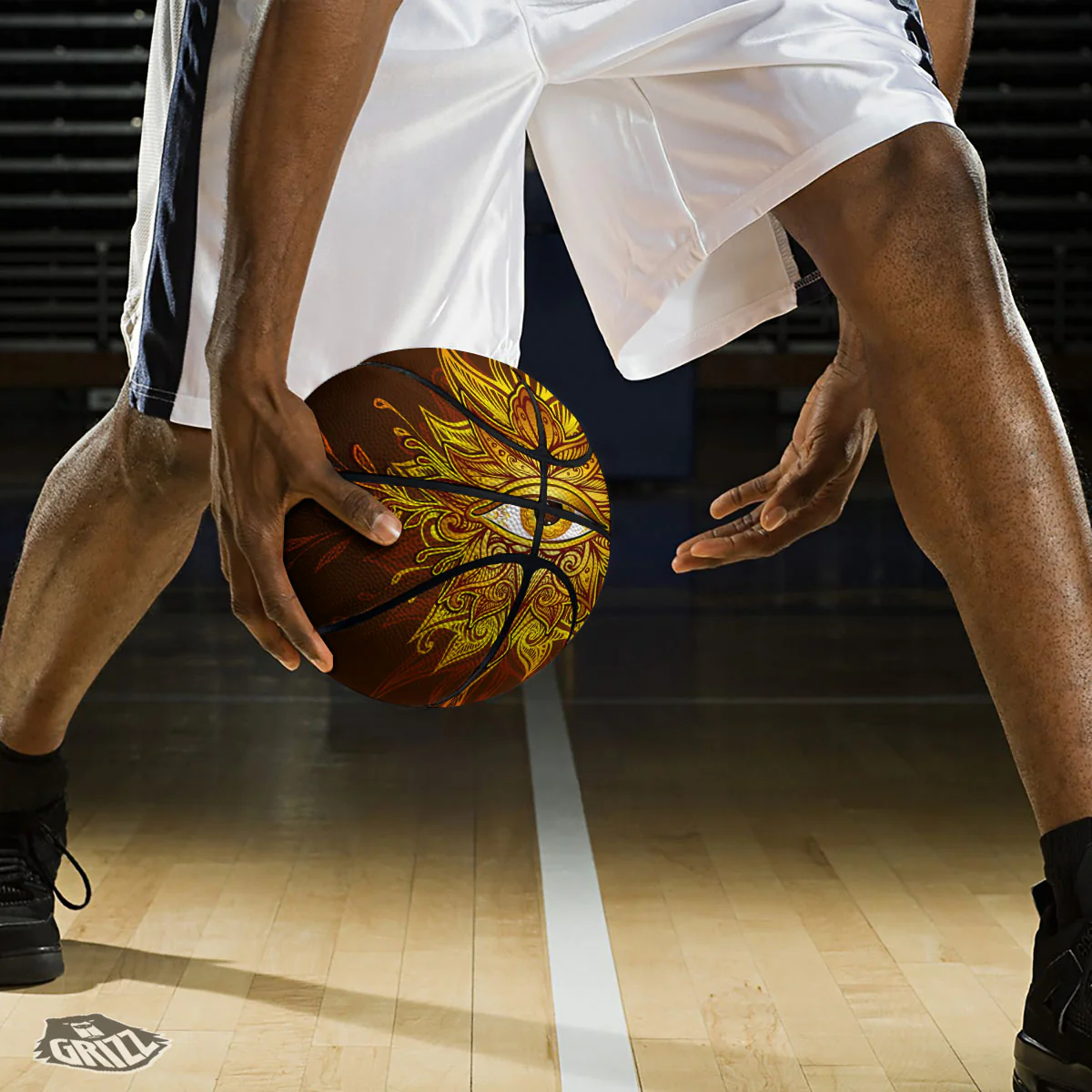 All Seeing Eye Gold Print Basketball - Image 3
