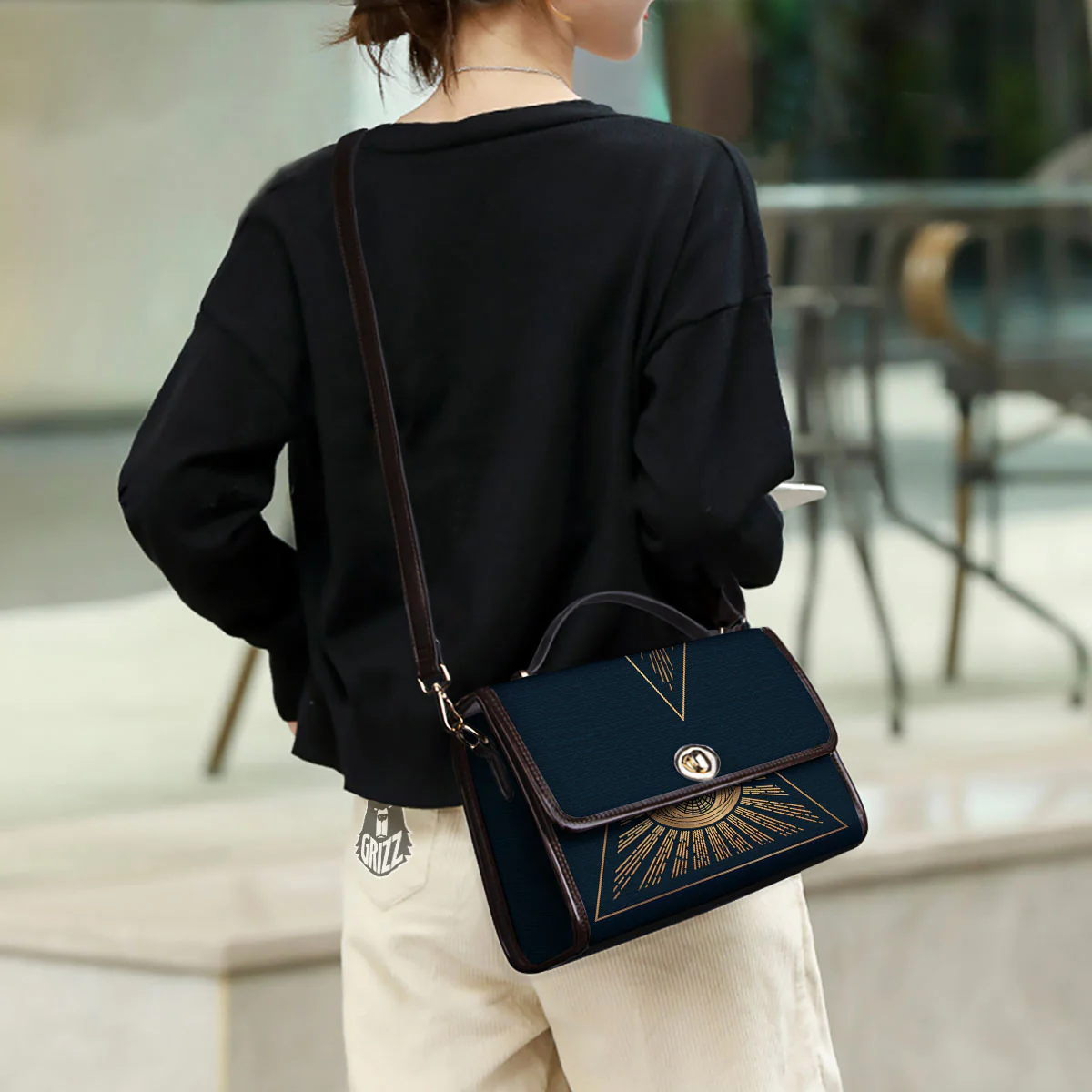 All Seeing Eye Masonic Print Women's Satchel Bag - Image 3