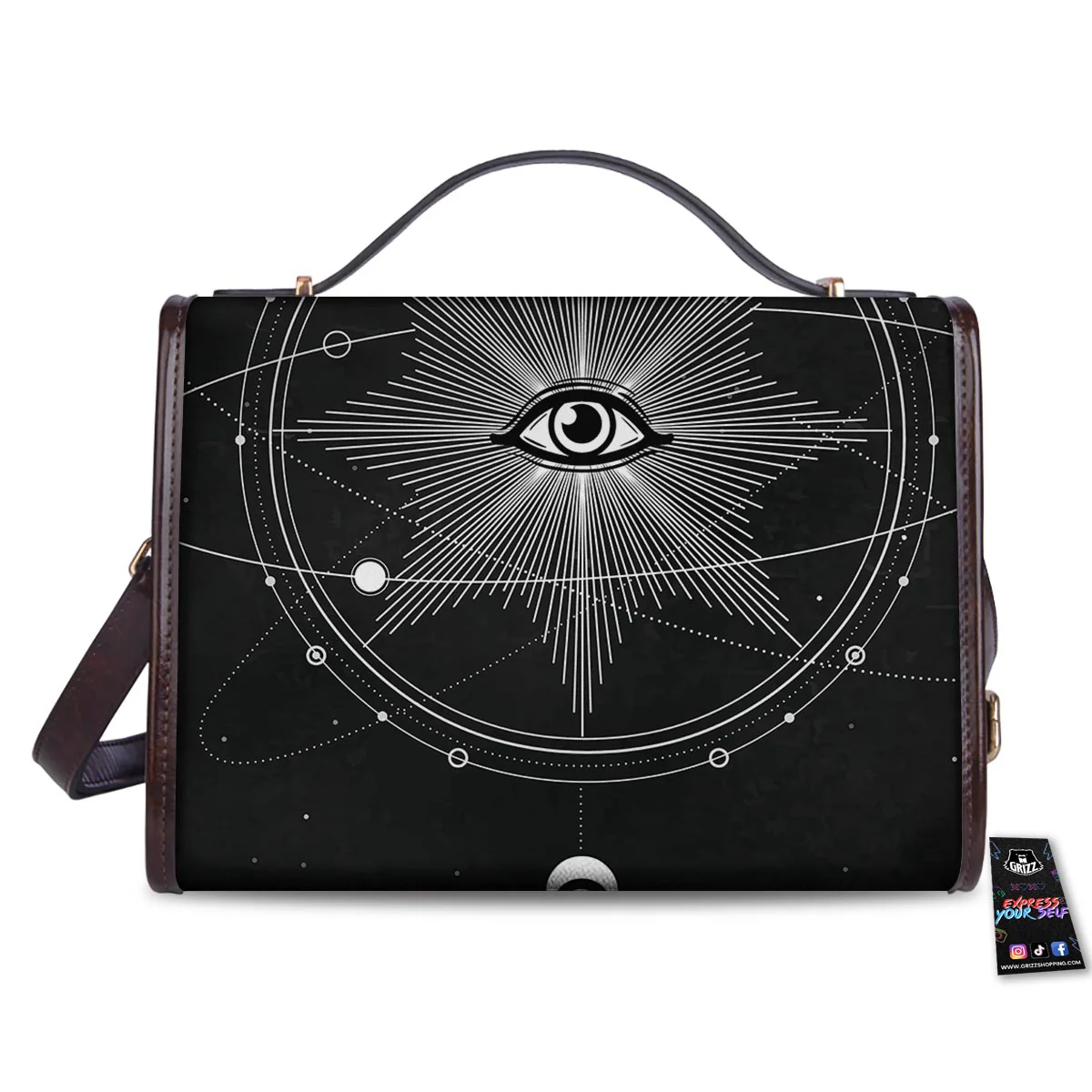 All Seeing Eye Sun Print Women's Satchel Bag - Image 2