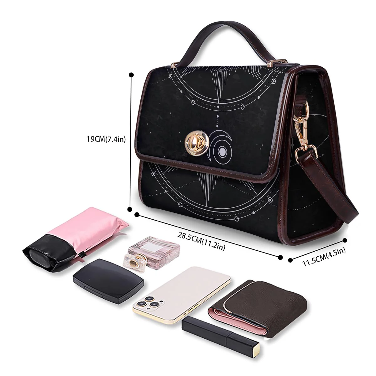 All Seeing Eye Sun Print Women's Satchel Bag - Image 4