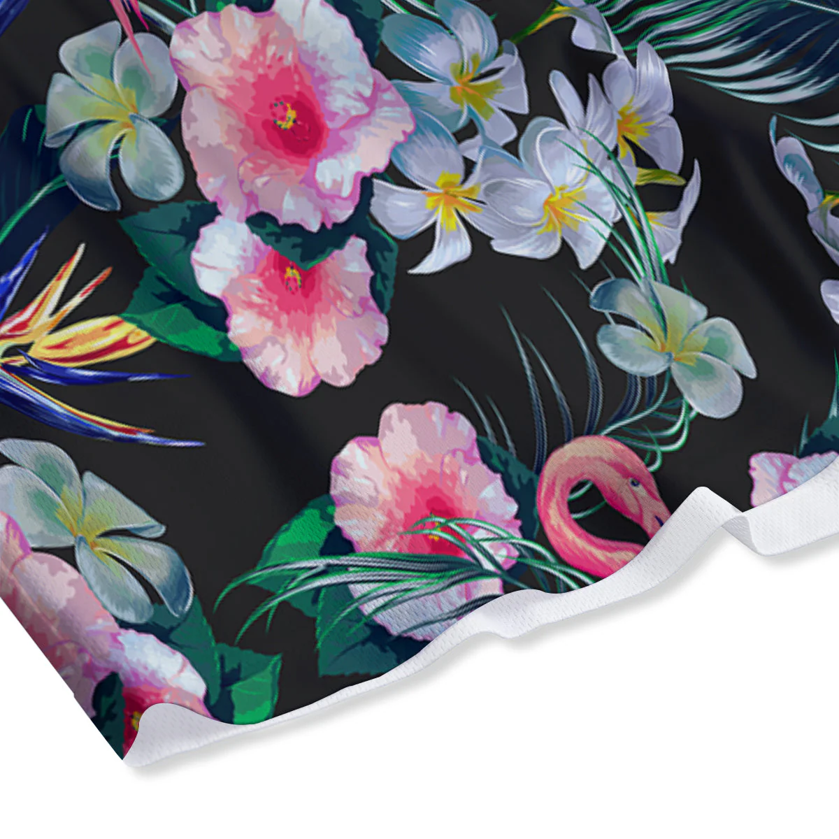 Aloha Flamingo Tropical Print Pattern Mesh Shorts - Image 4