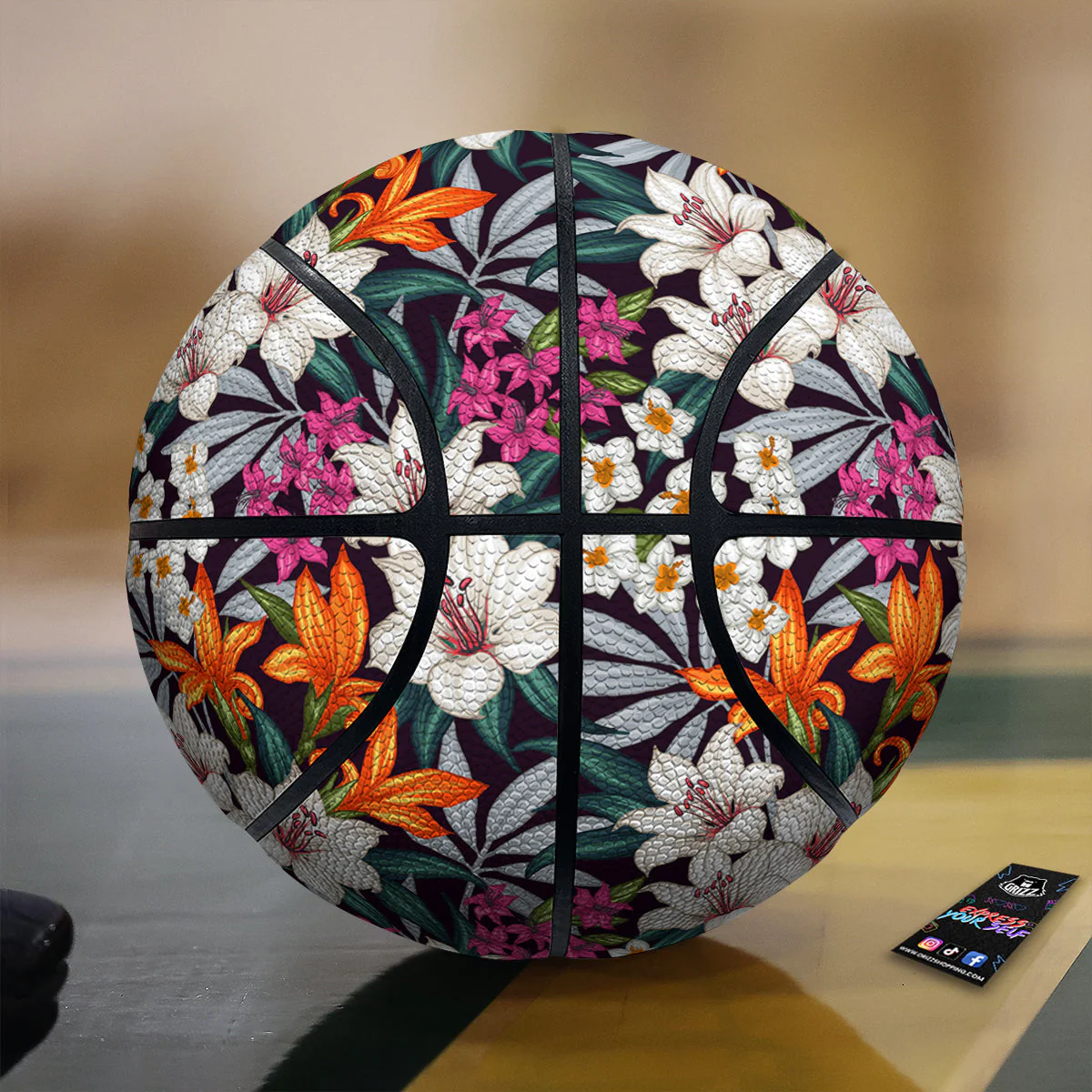 Aloha Flower Tropical Print Pattern Basketball
